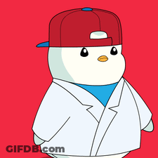 Cartoon Penguin In Lab Coat And Red Hat GIF