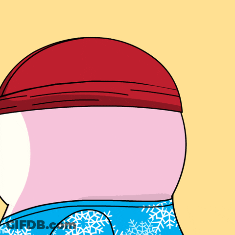 Cartoon Penguin In Red Hat And Blue Sweater GIF