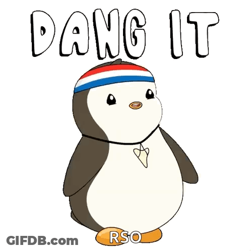 Cartoon Penguin In Red White Blue Hat Says Dang It GIF