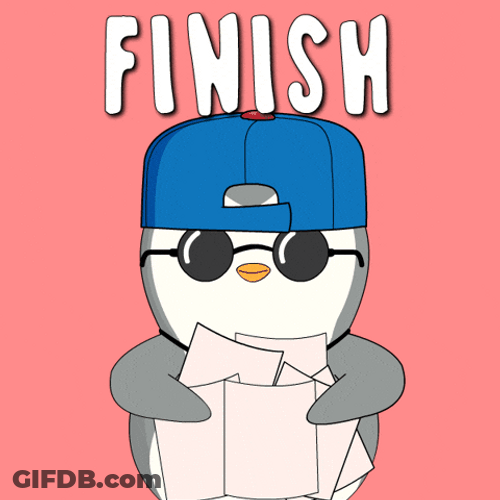 Cartoon Penguin It Is Finished GIF