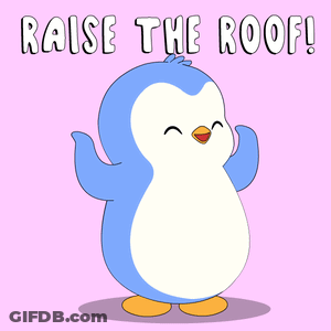 Cartoon Penguin Raising Roof GIF