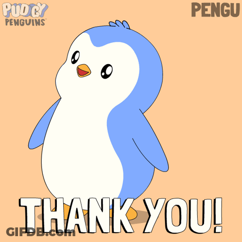 Cartoon Penguin Saying Thank You GIF