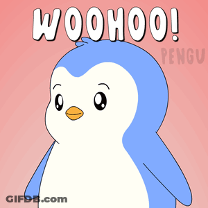 Cartoon Penguin Saying Woohoo GIF
