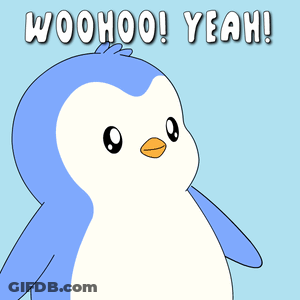 Cartoon Penguin Saying Woohoo Yeah GIF