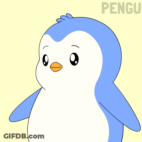 Cartoon Penguin Saying Yes GIF