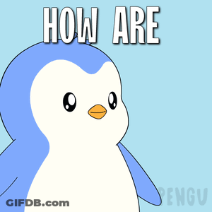 Cartoon Penguin Says How Are You GIF