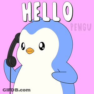 Cartoon Penguin Talking On Phone GIF