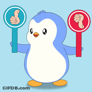 Cartoon Penguin Thumbs Up And Down GIF