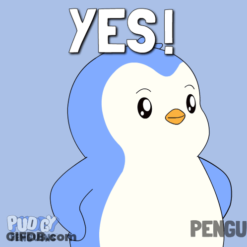 Cartoon Penguin Thumbs Up Saying Yes GIF