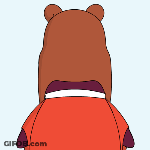 Cartoon Penguin Wearing Bear Hat GIF