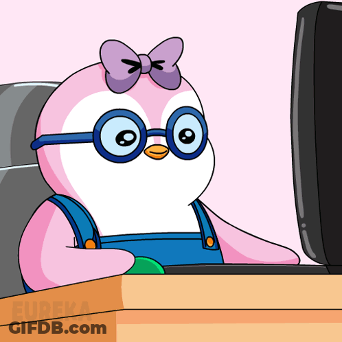 Cartoon Penguin Wearing Glasses And Overalls GIF