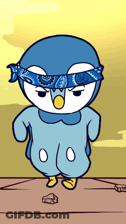 Cartoon Penguin With Blue Bandana GIF
