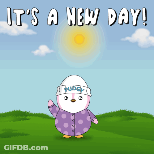 Cartoon Penguin With Hat Saying Pudgy GIF
