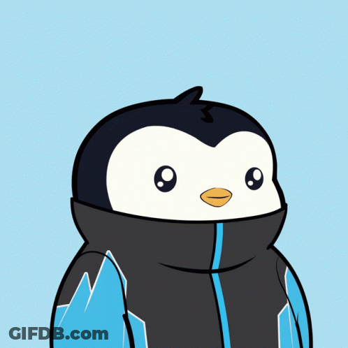 Cartoon Penguin With Heart Eyes GIF