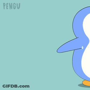 Cartoon Penguin With Pengu Behind It GIF