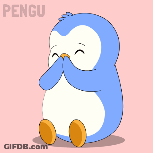 Cartoon Penguin With Pengu Text GIF