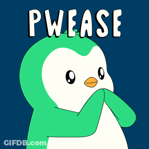 Cartoon Penguin With Pwease GIF