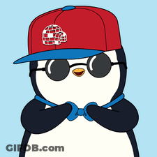Cartoon Penguin With Sunglasses And Hat GIF