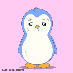 Cartoon Penguin With Tear Running Down Nose GIF