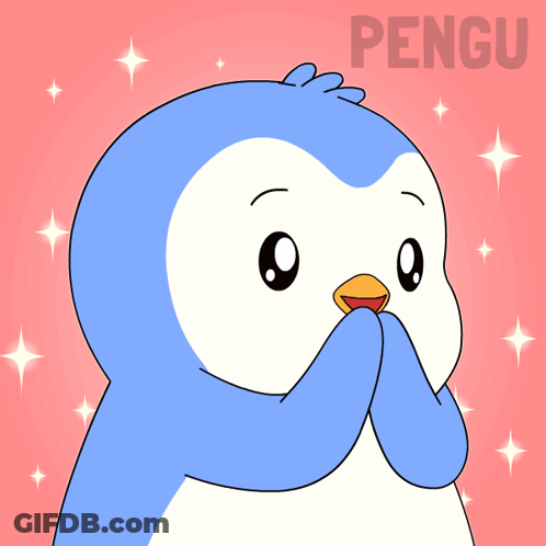 Cartoon Penguin With Word Pengu GIF