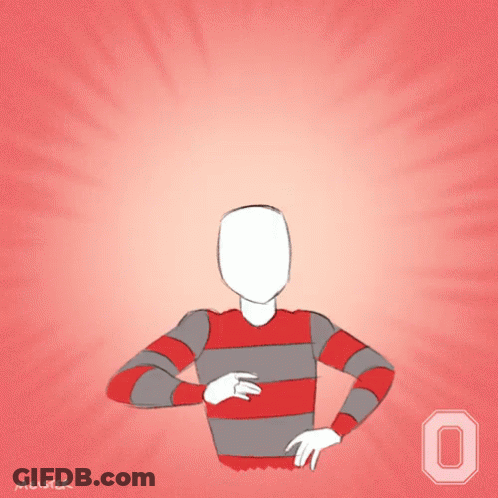 Cartoon Person Arms In Air With Letter O GIF