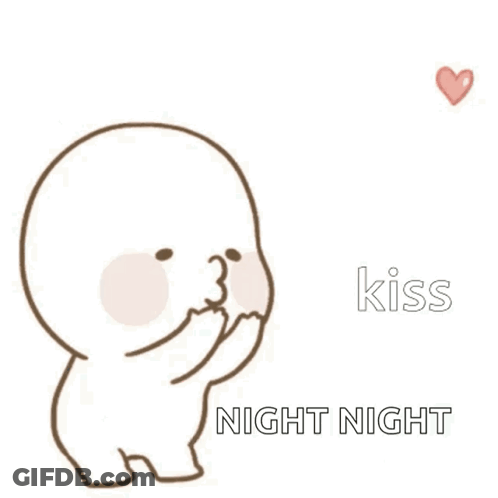 Cartoon Person Blowing Hearts Kiss Night Night GIF