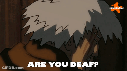 Cartoon Person Covering Face Are You Deaf GIF