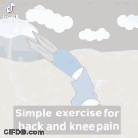 Cartoon Person Doing Back And Knee Pain Exercise GIF