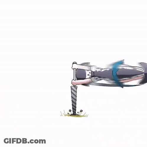 Cartoon Person Drilling Hole In Ground GIF