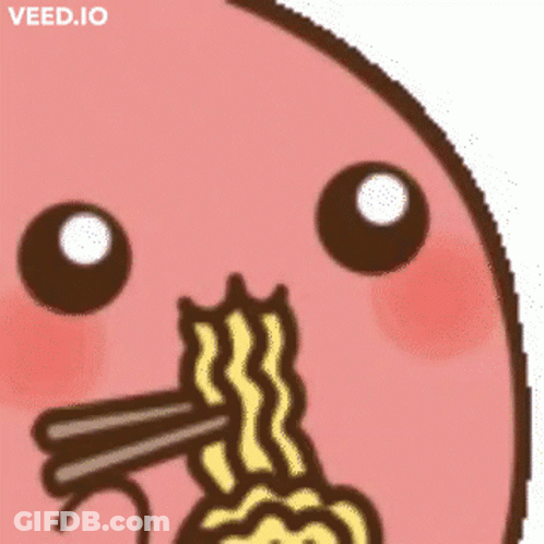 Cartoon Person Eating Noodles With Chopsticks GIF