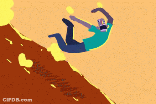 Cartoon Person Falling Off A Hill GIF
