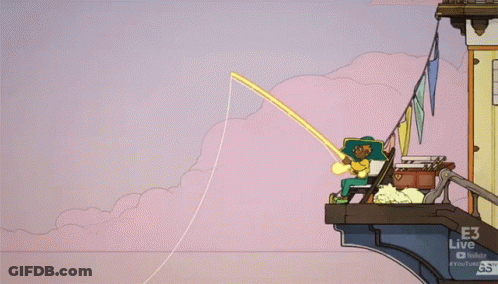 Cartoon Person Fishing With Rod GIF