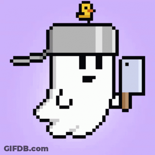 Cartoon Person Flying Through Air With Sword GIF