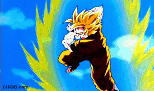Cartoon Person Flying Through Blue Background GIF