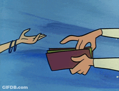 Cartoon Person Giving Wallet Full Of Money GIF