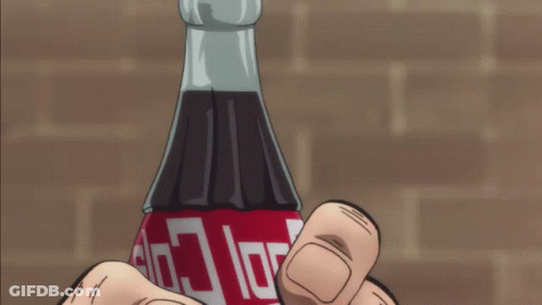 Cartoon Person Holding Bottle Of Coca Cola GIF