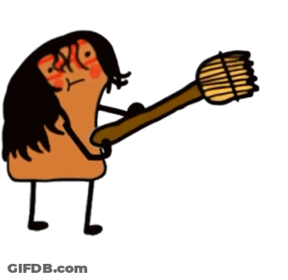 Cartoon Person Holding Brush GIF