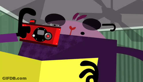 Cartoon Person Holding Camera GIF