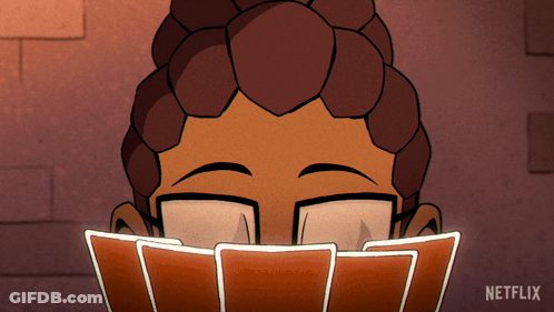 Cartoon Person Holding Cards Netflix GIF
