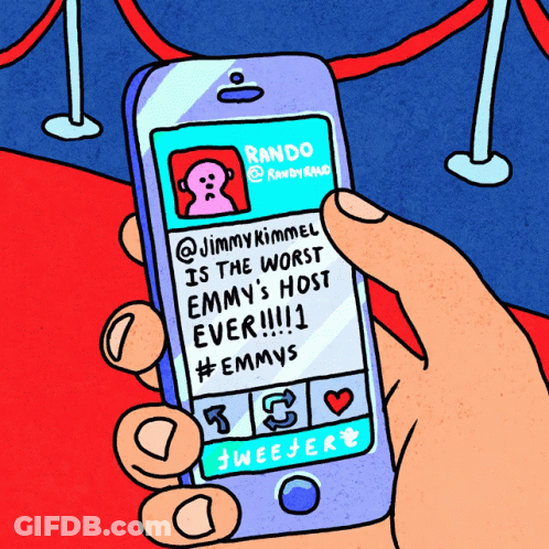 Cartoon Person Holding Cell Phone Jimmy Kimmel GIF