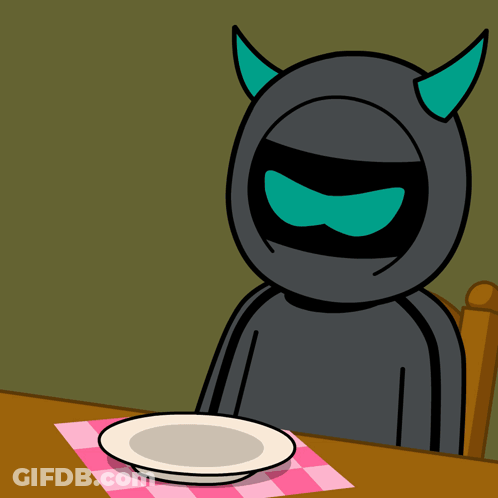 Cartoon Person Holding Cloche And Plate GIF