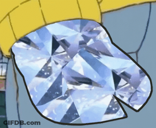 Cartoon Person Holding Diamond GIF