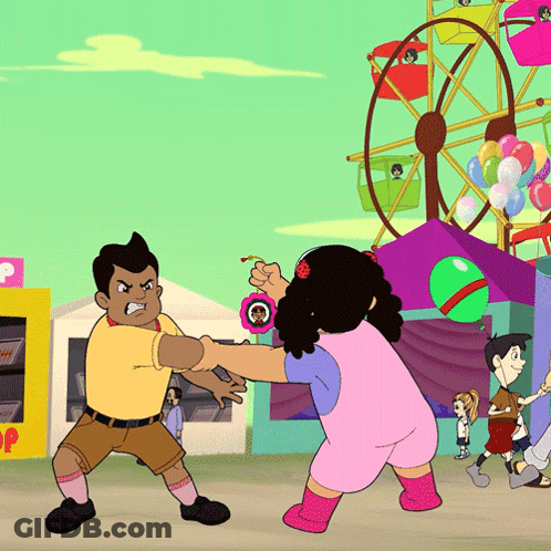 Cartoon Person Holding Flower GIF