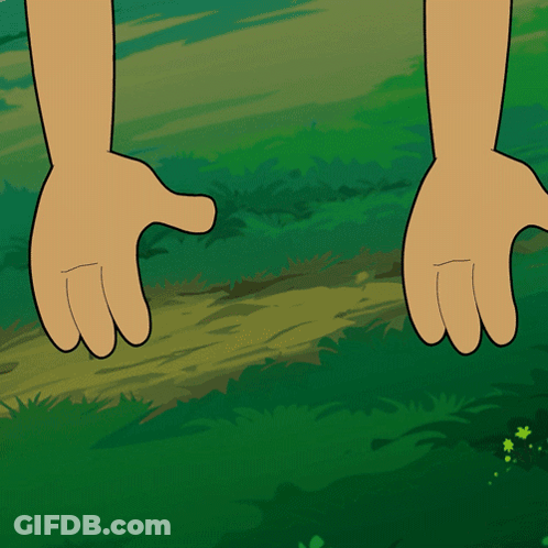 Cartoon Person Holding Flower GIF