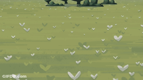 Cartoon Person Holding Flower GIF