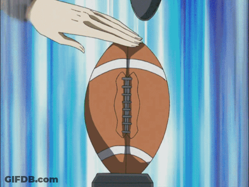 Cartoon Person Holding Football Blue Background GIF