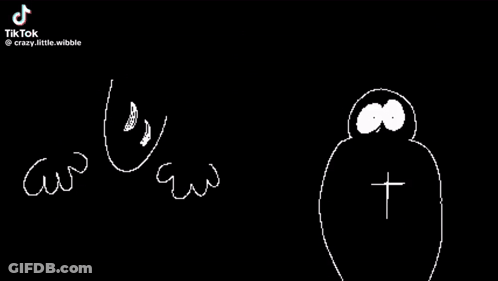 Cartoon Person Holding Gun In Dark Room GIF