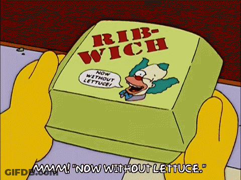 Cartoon Person Holding Ribwich Box With Clown GIF