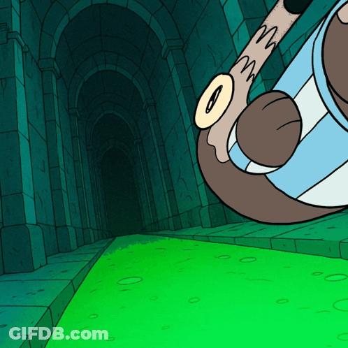 Cartoon Person Holding Stick With Letter O GIF
