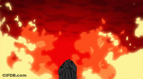 Cartoon Person In Front Of Red And Yellow Background GIF